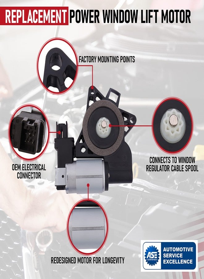 AA Ignition Front Left Power Window Lift Motor - Compatible with Mazda - 3, 5, 6, 3 Sport, CX-7, CX-9, RX-8 ​- Replaces G22C5958XC, GJ6A5958XF, D6515958XB - 03, 04, 05, 06, 07, 08, 09, 10, 11, 12, 13, 14-17 - Image 4